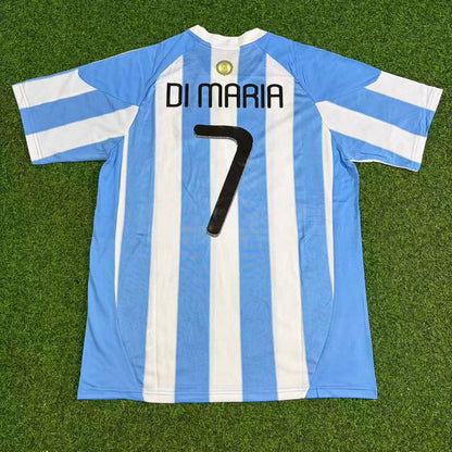 Ángel Di María #7 Argentina 2010 World Cup Retro Football Jersey