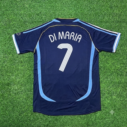 Ángel Di María #7 Argentina 2006 World Cup Dark Blue Home Retro Football Jersey Kit