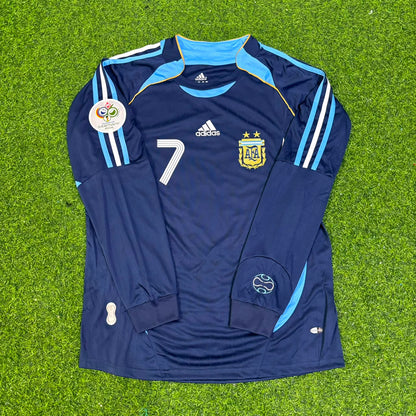 Ángel Di María Argentina 2006 World Cup Long Sleeve Retro Football Jersey Kit
