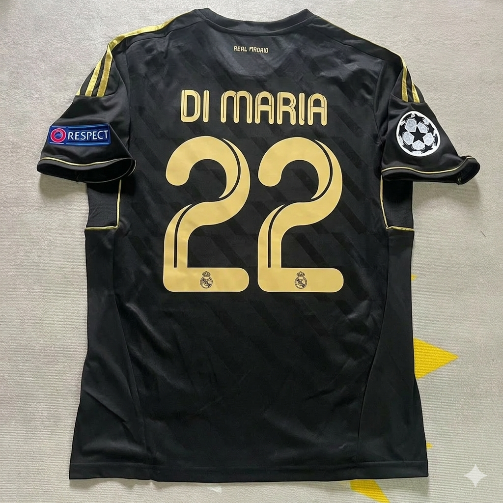 Angel Di Maria 22- Real  Madrid 2011-2012  Champions League Retro Jersey Soccer Shirt
