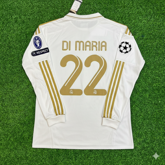 Angel Di Maria 22- Real Madrid 2011-2012 White Long Sleeve Jersey Soccer Shirt