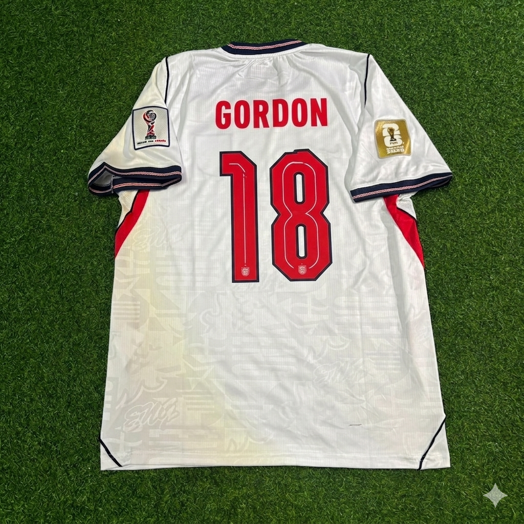 Anthony Gordon #18 England 2026 World Cup Home White Football Jersey