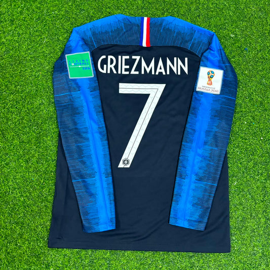 Antoine Griezmann France 2018 World Cup Final Long Sleeve Retro Football Jersey Kit