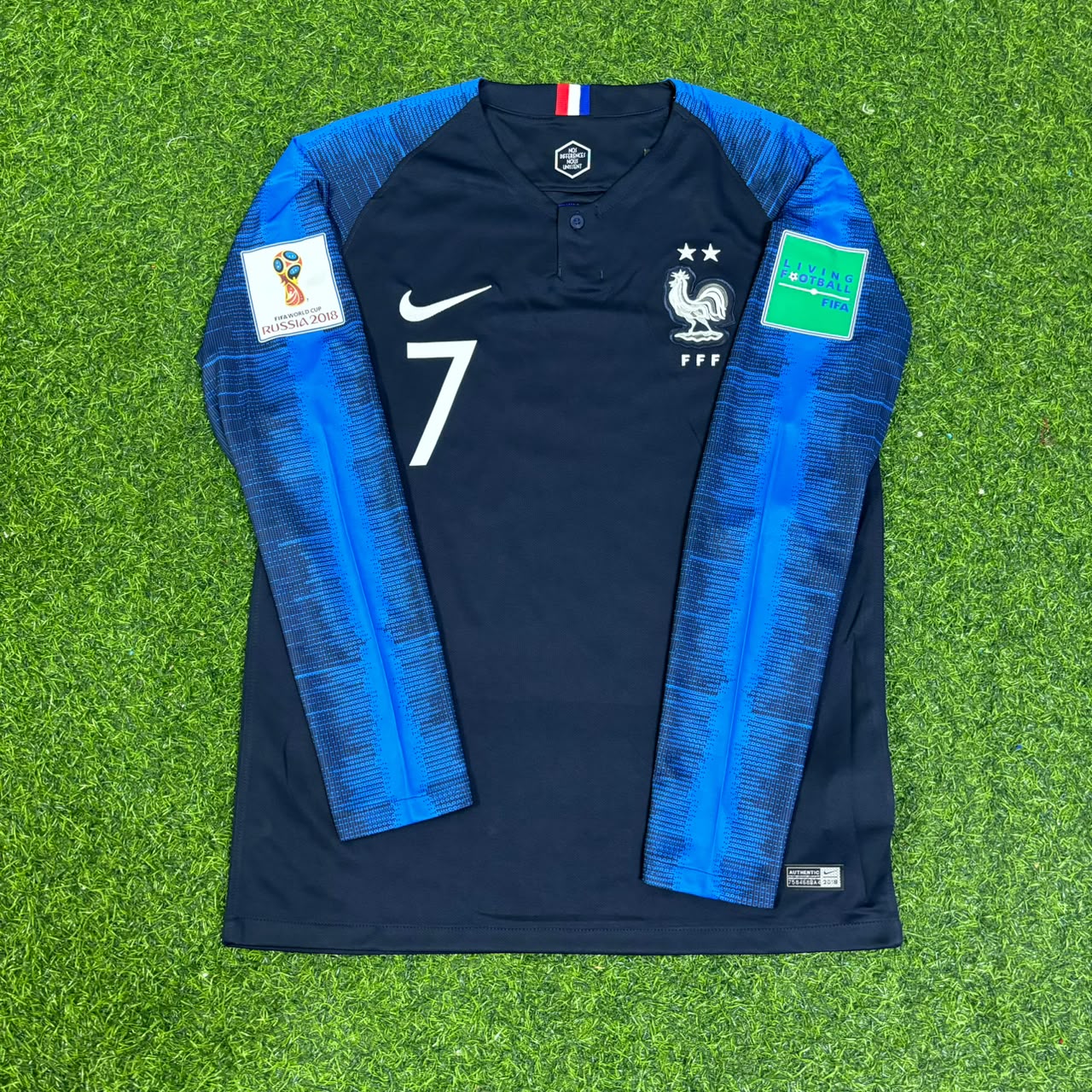 Antoine Griezmann France 2018 World Cup Final Long Sleeve Retro Football Jersey Kit