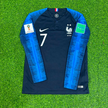 Antoine Griezmann France 2018 World Cup Final Long Sleeve Retro Football Jersey Kit