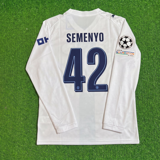 Antoine Semenyo #42 Manchester City 2026-27 Third New Season Long Sleeve Champions League Patch Jersey Trikot Maillot Soccer Shirt