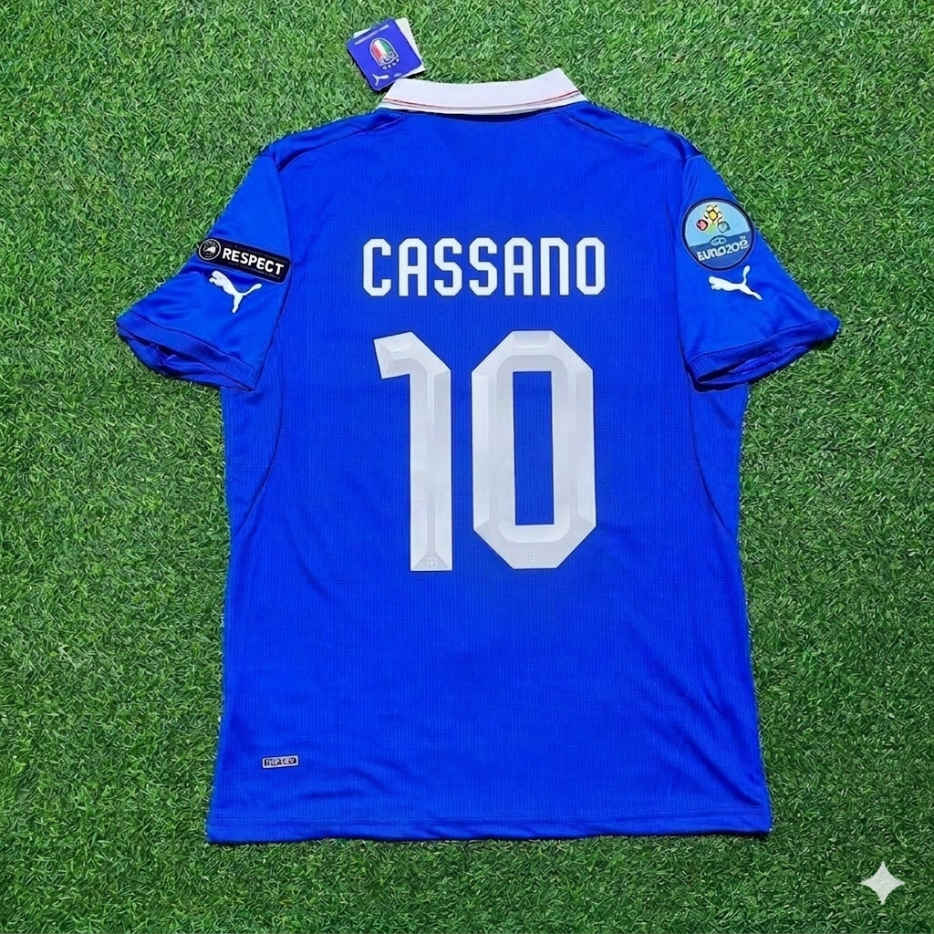 Antonio Cassano 10- Italy Euro 2012 Retro Home Jersey