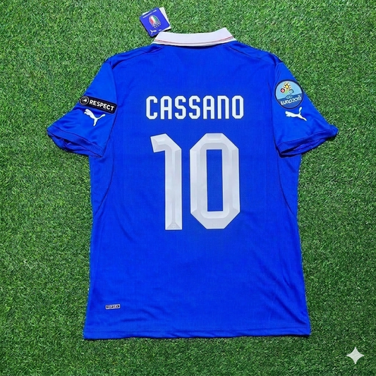 Antonio Cassano 10- Italy Euro 2012 Retro Home Jersey