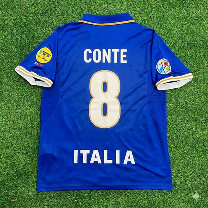 Antonio Conte #8 Italy EURO 1996 Blue Retro Soccer Kit Jersey Trikot Maglia Shirt