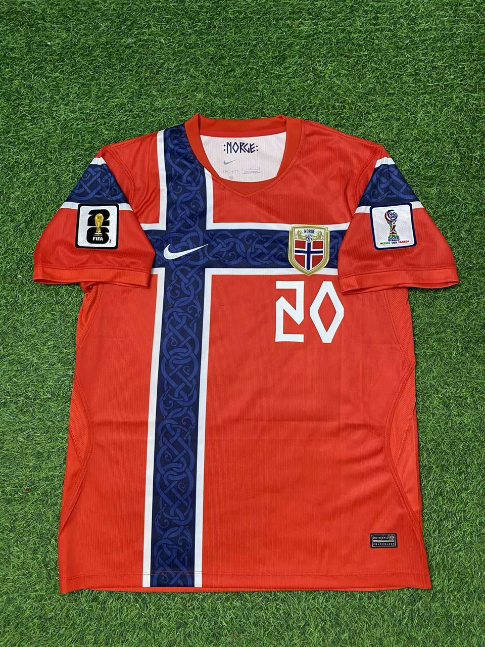 Antonio Nusa #20 Norway 2026 World Cup Home Football Jersey