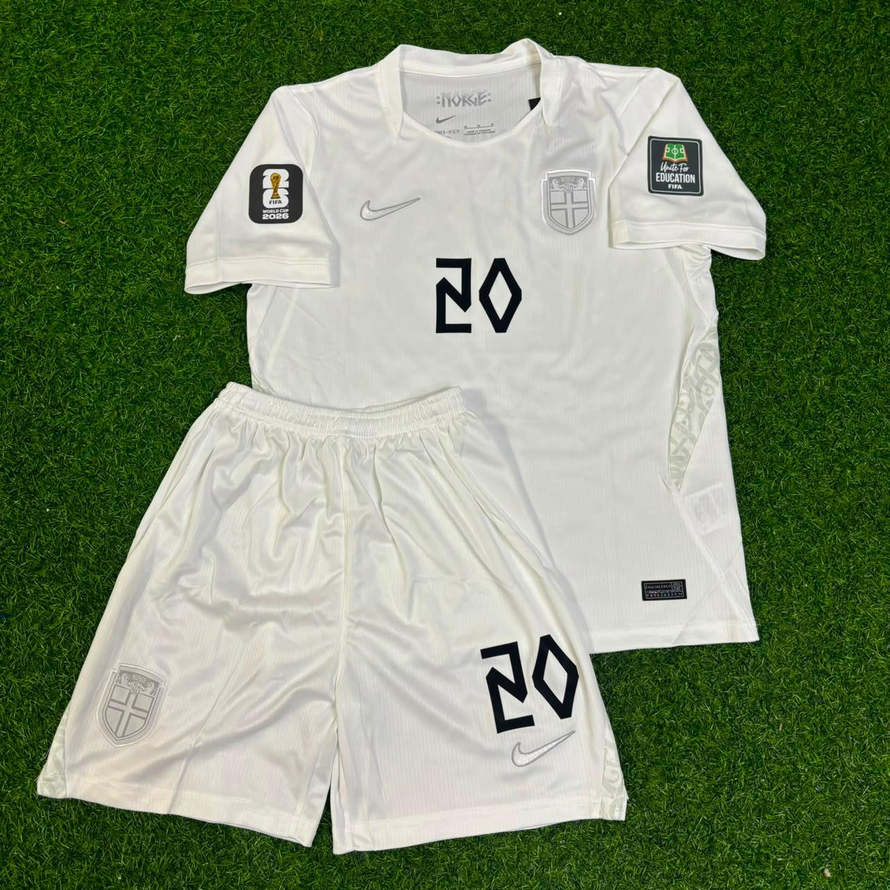 Antonio Nusa Norway 2026 World Cup Kids White Football Jersey