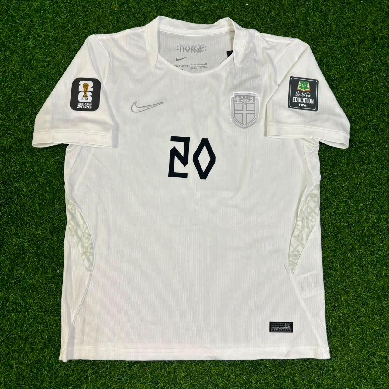 Antonio Nusa Norway 2026 World Cup Kids White Football Jersey
