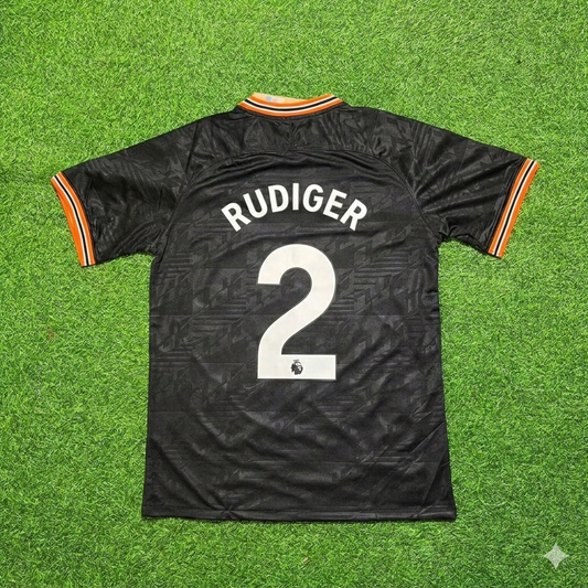 Antonio Rüdiger 2- Chelsea 2019/2020 Away Black Retro Football Jersey Kit