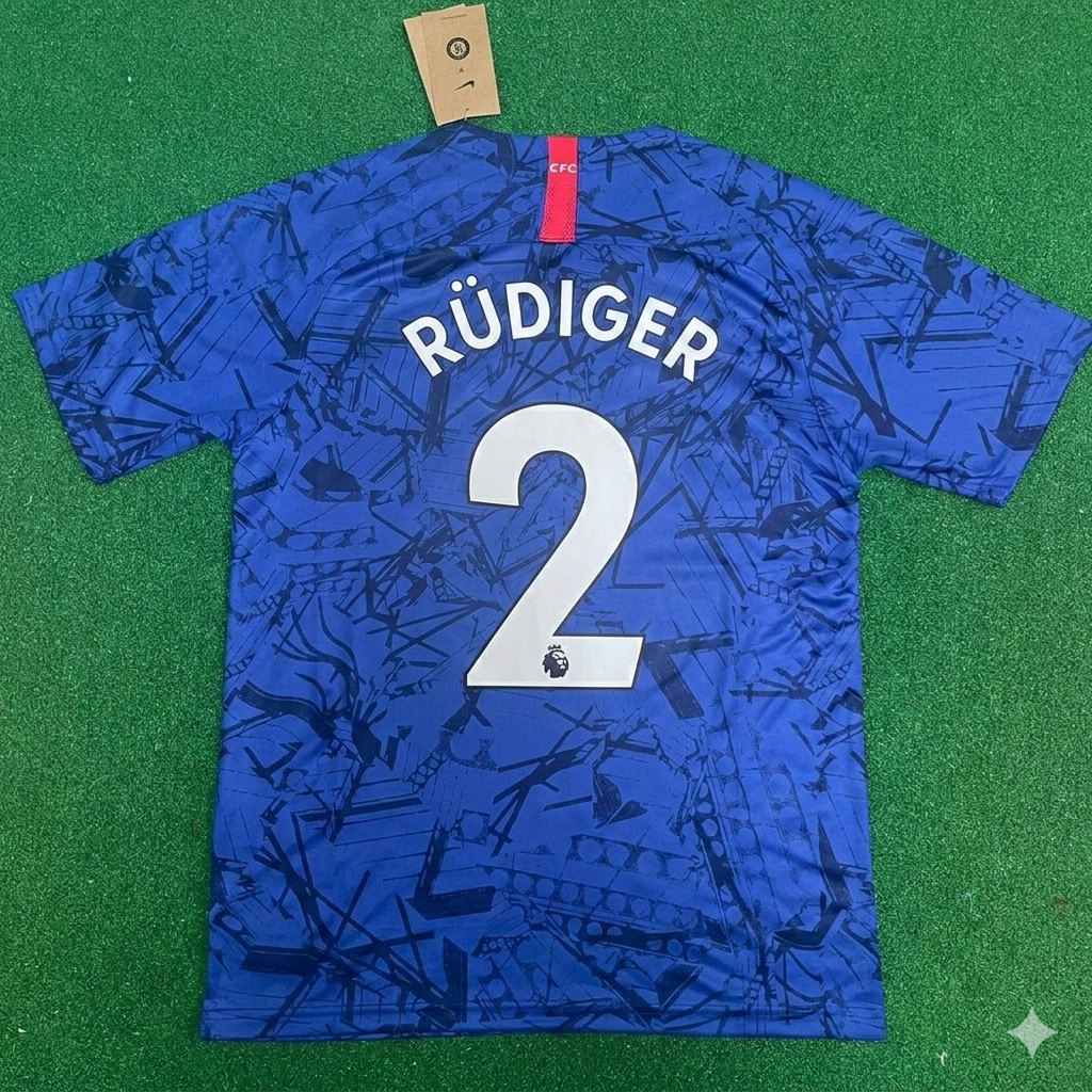 Antonio Rüdiger #2 Chelsea 2019 2020 Blue Retro Kit Jersey Trikot Maglia Maillot Soccer Shirt