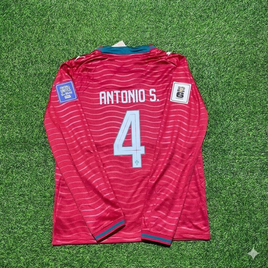 Antonio Silva Portugal 2026 Rotes Heimtrikot Neue Saison Langarm Fußballtrikot