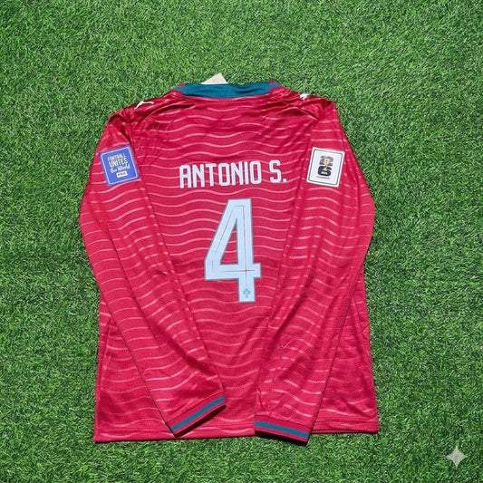 Antonio Silva Portugal 2026 Red Home New Season Long Sleeve Football Jersey