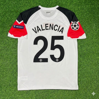 Antonio Valencia #25 Manchester United 2011 Champions League Finale Weißes Fußballtrikot