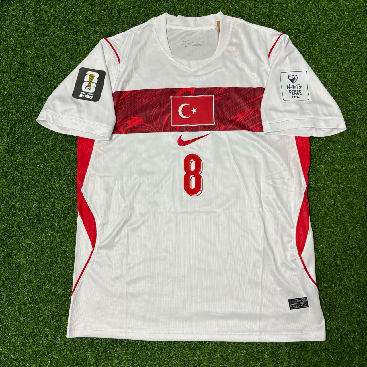Arda Güler #8 Turkey Türkiye 2026 World Cup Away White Football Jersey