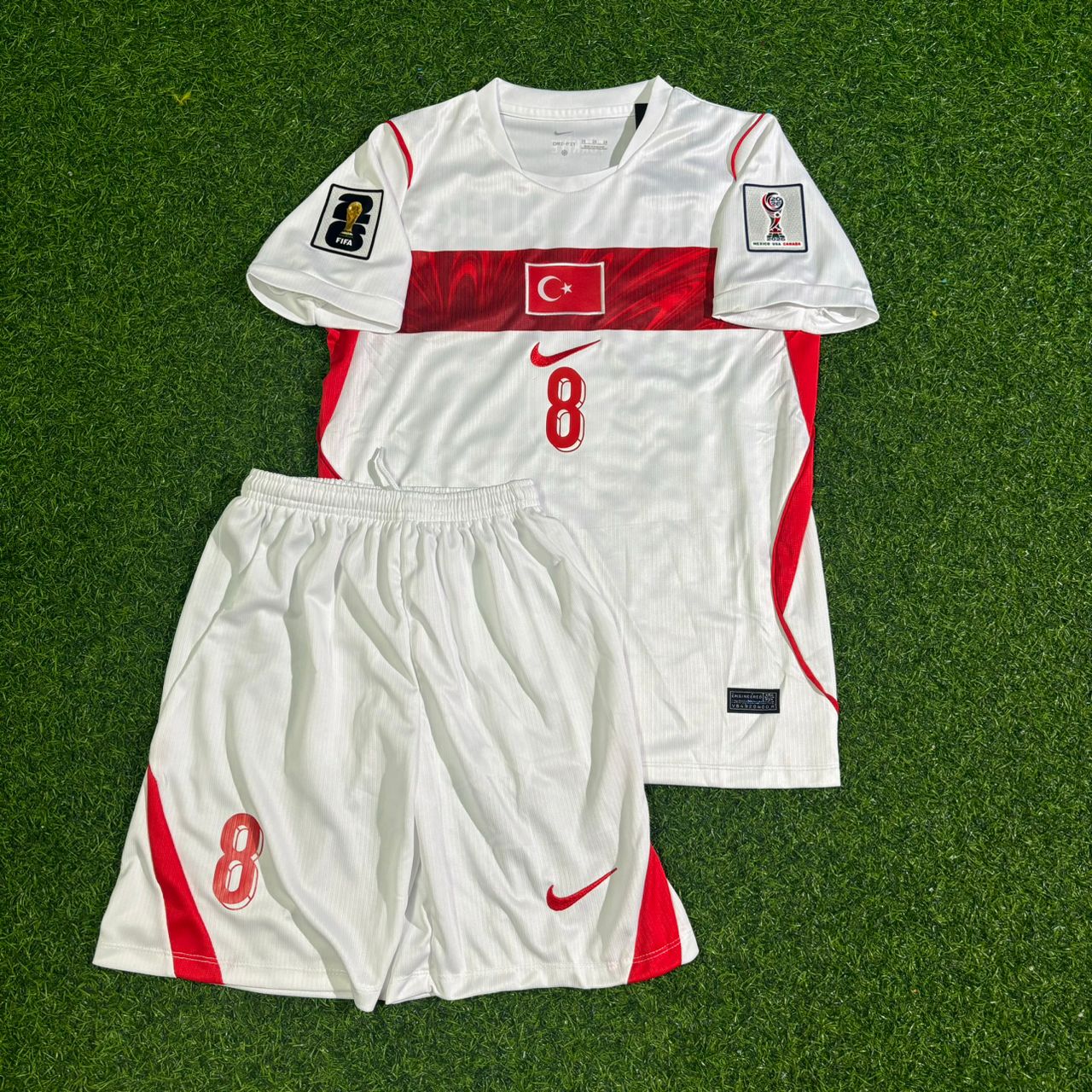 Arda Güler #8 Turkey Türkiye World Cup 2026 Away White Kids Jersey Trikot