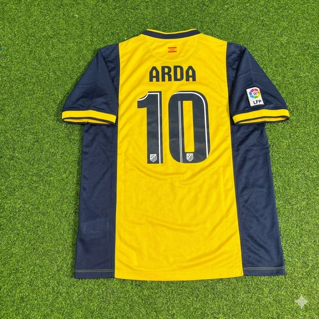 Arda Turan #10 Atlético Madrid 2013-2014 Away Yellow Football Jersey