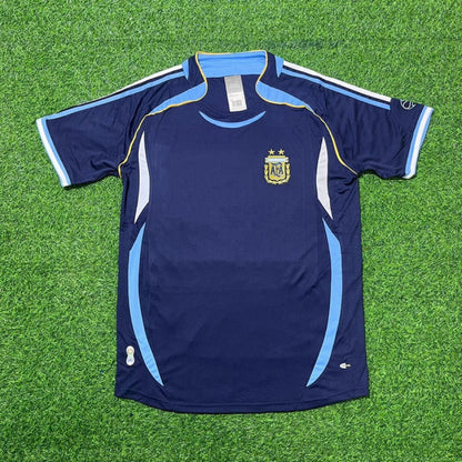 Argentina 2006 World Cup Dark Blue Home Retro Football Jersey Kit