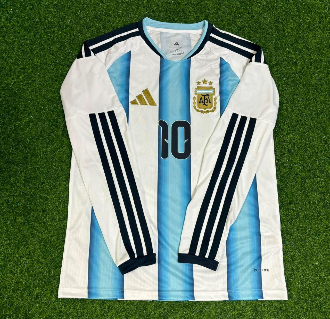 Diego Armando Maradona #10 Argentina Retro Home Long Sleeve Football Jersey