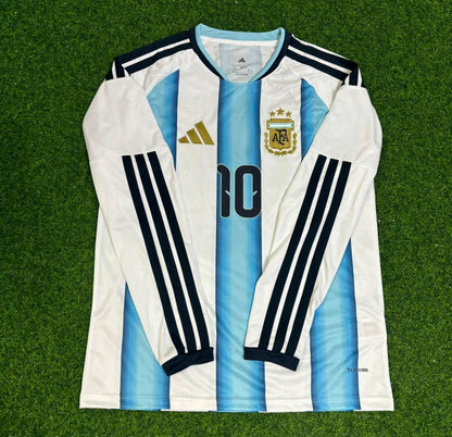 Diego Armando Maradona #10 Argentina Retro Home Long Sleeve Football Jersey