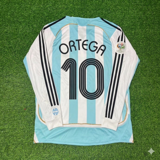 Ariel Ortega #10 Argentina 2006 World Cup Retro Long Sleeve Football Jersey