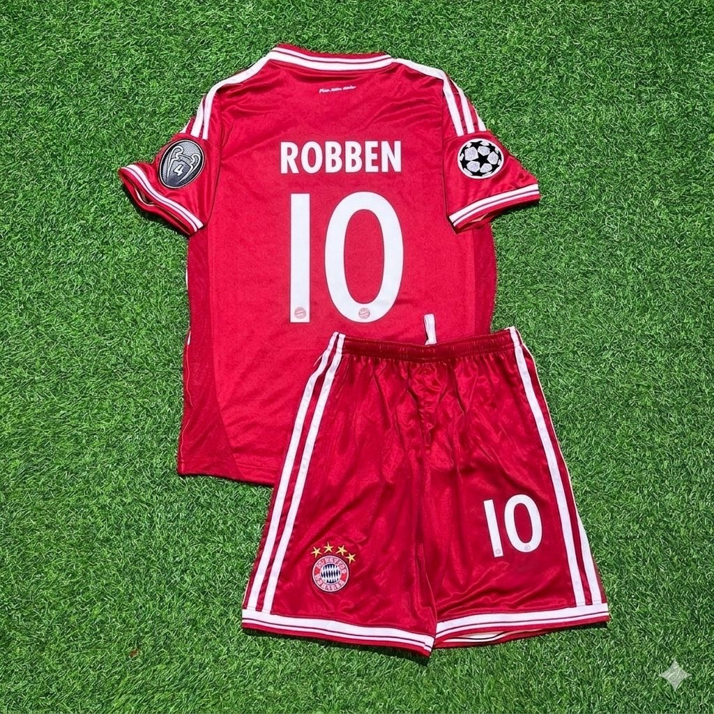 Arjen Robben #10 Bayern Munich 2013 Champions League Final Kids Retro Kit