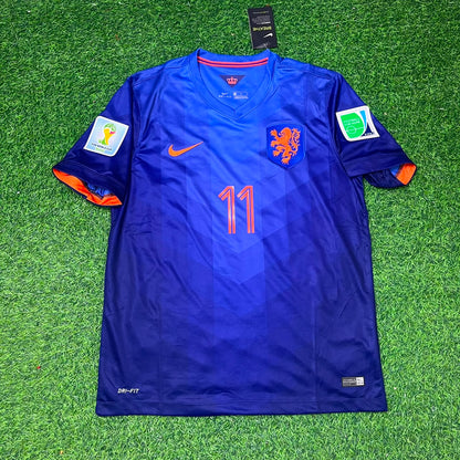 Arjen Robben Netherlands 2014 World Cup Retro Football Jersey