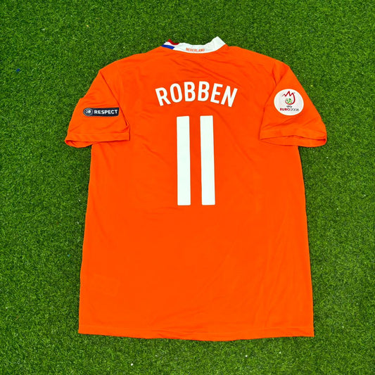 Arjen Robben Netherlands EURO 2008 Home Retro Football Jersey