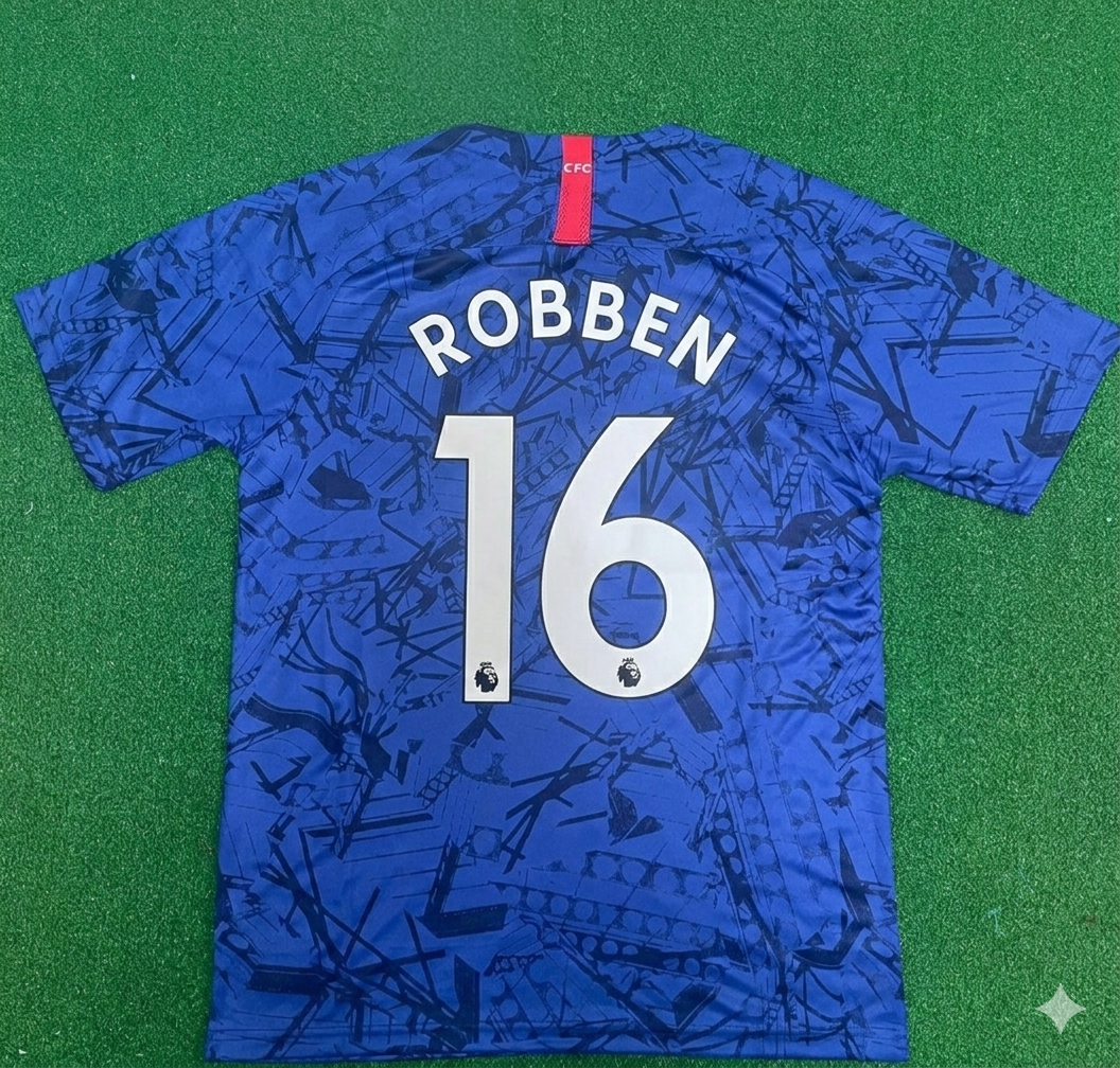 Arjen Robben #16 Chelsea Blue Retro Kit Jersey Trikot Maglia Maillot Soccer Shirt