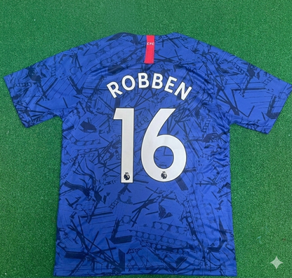 Arjen Robben #16 Chelsea Blue Retro Kit Jersey Trikot Maglia Maillot Soccer Shirt