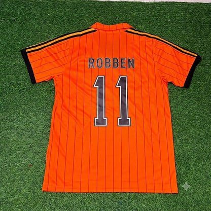 Arjen Robben Netherlands Retro Home Football Jersey Trikot Maillot