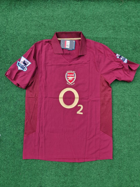 Arsenal 2006 Highbury Burguny Premier League Patch Retro Football Jersey