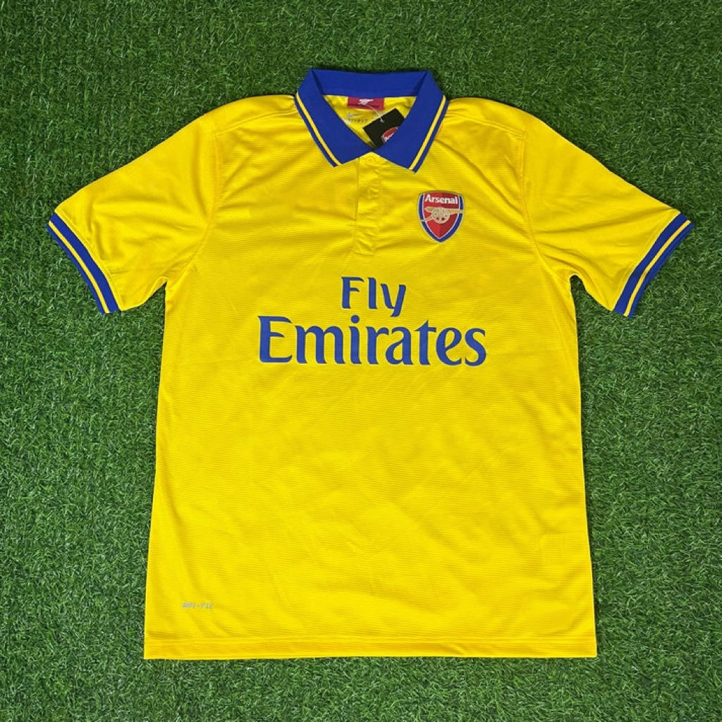 Arsenal 2013/2014 Yellow Retro Kit Jersey Trikot Maillot
