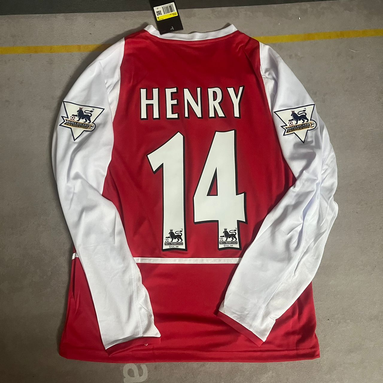 Thierry Henry 14 - Arsenal Home o2 2002 Retro Long Sleeve Kit Jersey ...