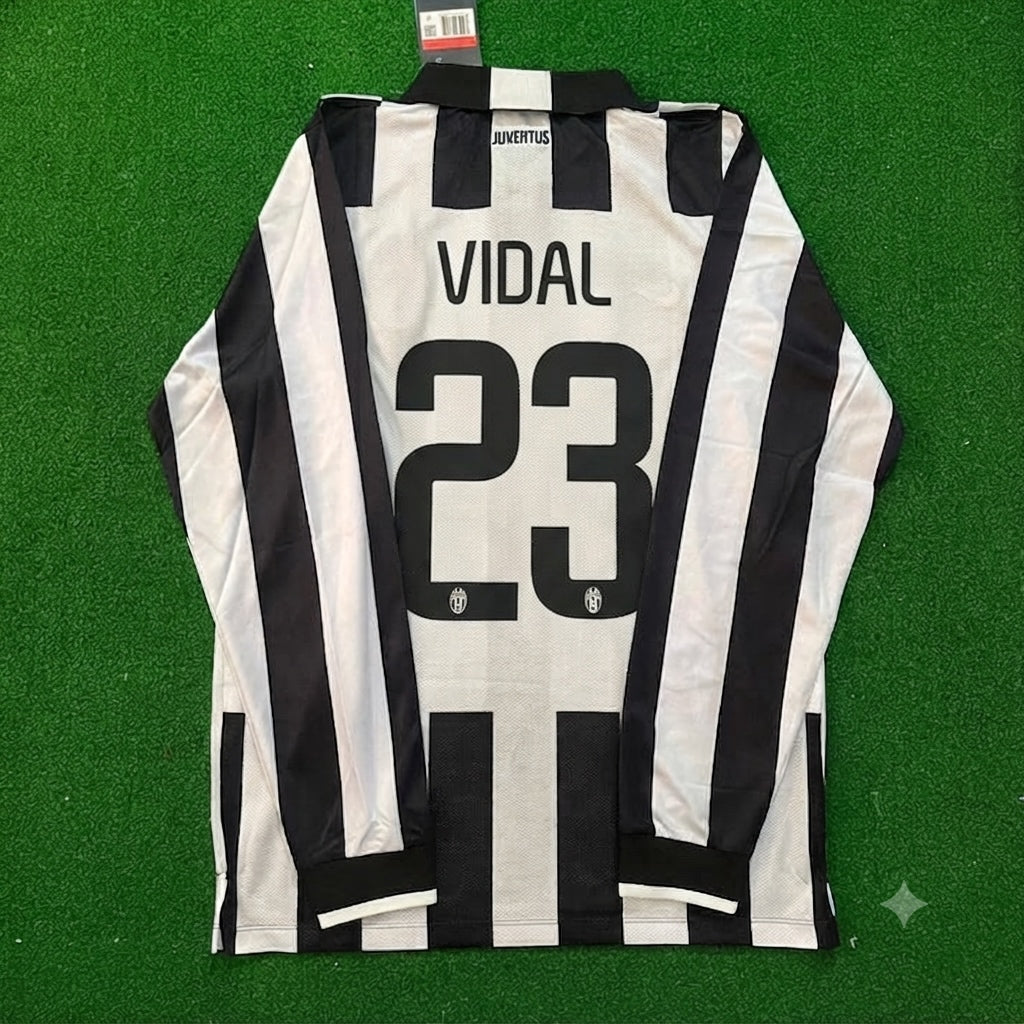 Arturo Vidal #23 Juventus 2014 2015 Retro Long Sleeve Jersey Trikot Maillot Maglia Soccer Shirt