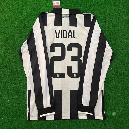 Arturo Vidal #23 Juventus 2014 2015 Retro Long Sleeve Jersey Trikot Maillot Maglia Soccer Shirt