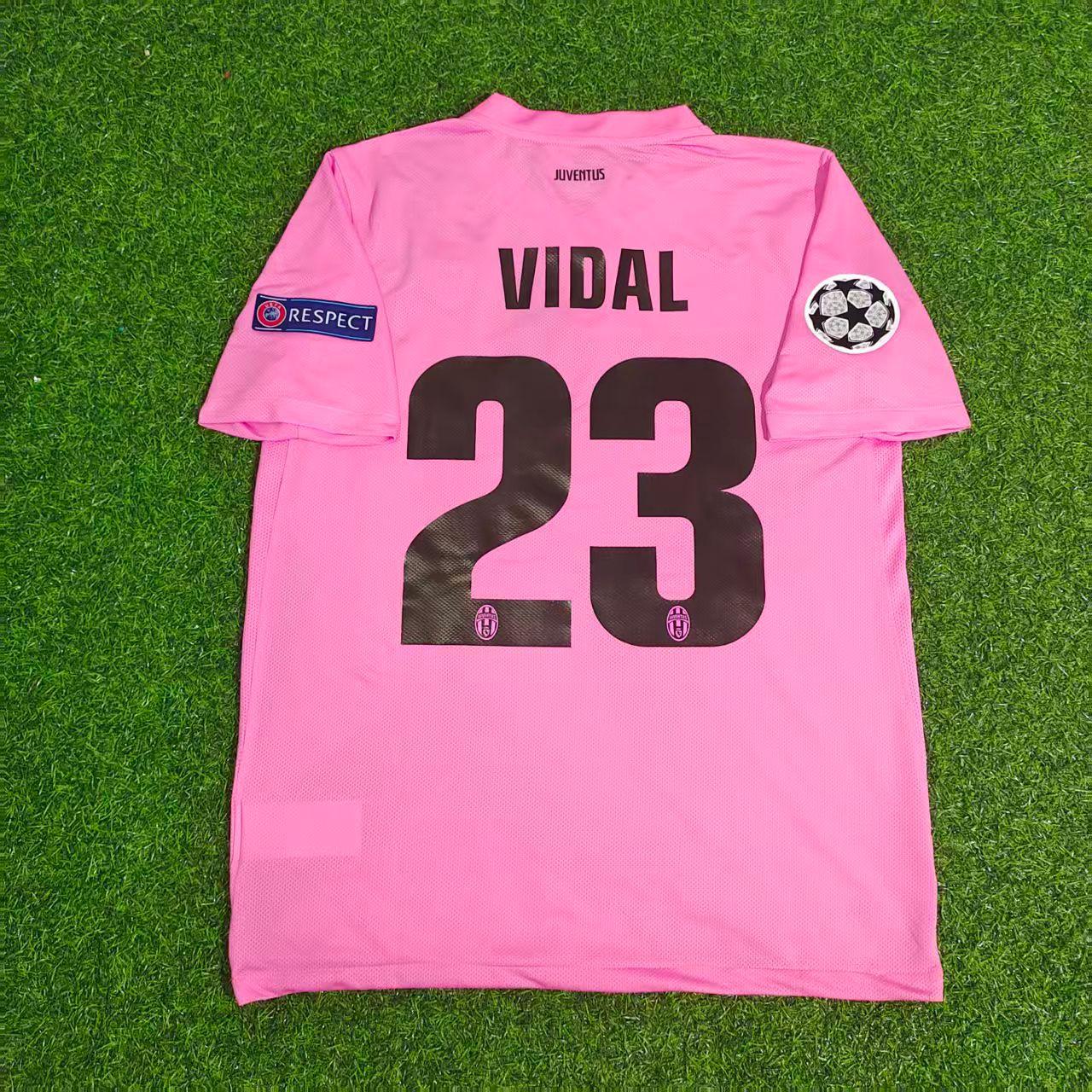 Arturo Vidal Juventus Pink 2012 2013 Season Retro Jersey Soccer Shirt