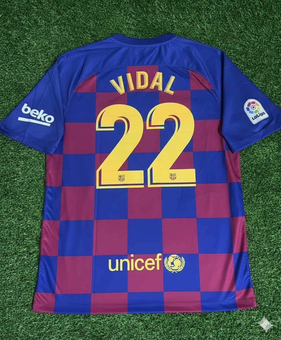 Arturo Vidal – Barcelona 2019/20 Home Retro Jersey Trikot Maillot Soccer Shirt
