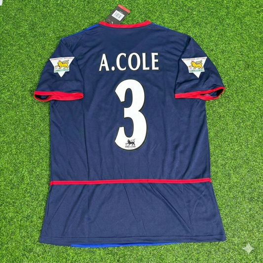 Ashley Cole 3- Arsenal 2002-2004 Black Blue o2 Retro Kit Jersey Trikot Maglia Camiseta Soccer Shirt