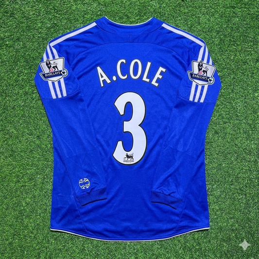Ashley Cole #3 Chelsea 2006-2008 Long Sleeve EPL Patch Football Jersey