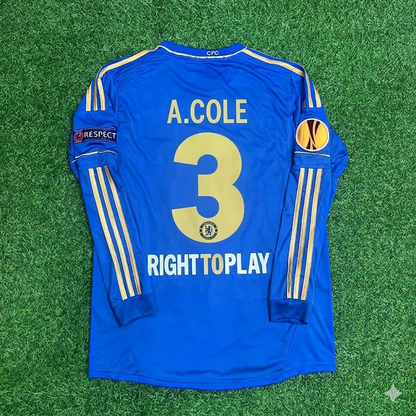 Ashley Cole 3-Chelsea 2013 Europe League Final Amsterdam Blue Retro Football Jersey Soccer Shirt