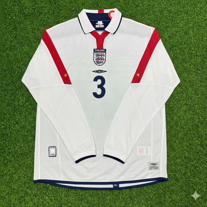 Ashley Cole England EURO 2004 Long Sleeve Home Retro Football Jersey