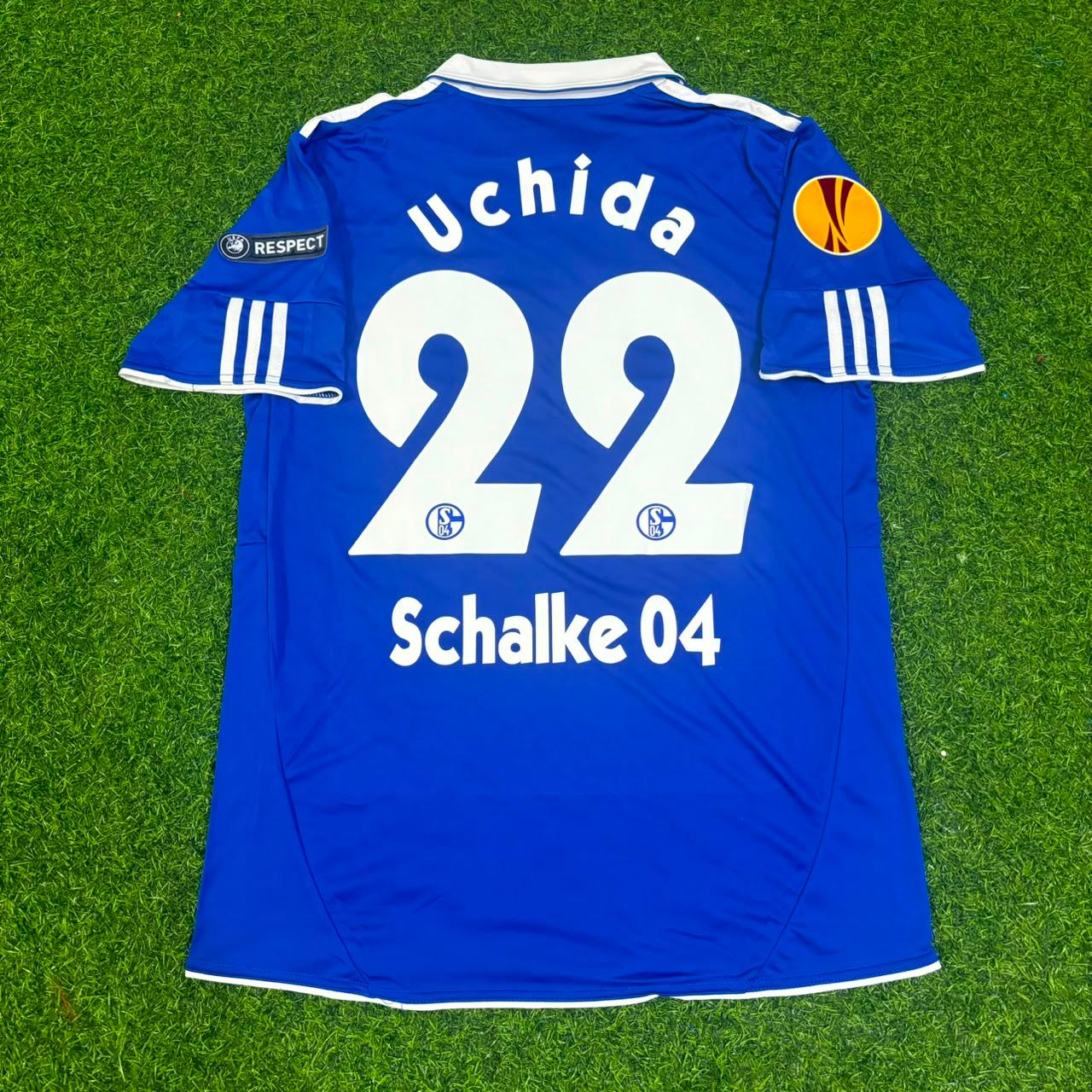 Atsuto Uchida Schalke 04 2011 2012 Retro Uefa Patch Football Jersey Trikot Maillot Soccer Shirt