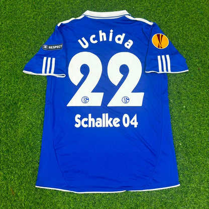 Atsuto Uchida Schalke 04 2011 2012 Retro Uefa Patch Football Jersey Trikot Maillot Soccer Shirt