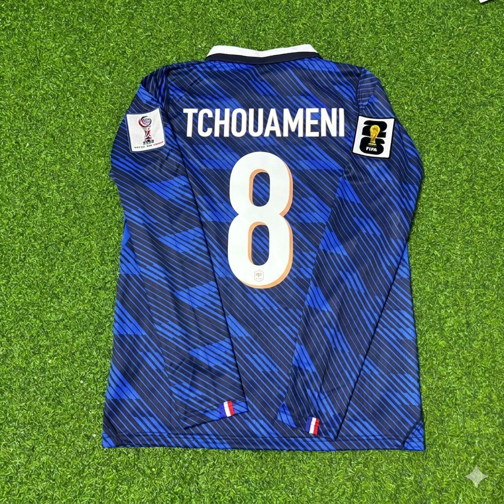 Aurélien Tchouaméni #8 France 2026 World Cup Home Long Sleeve Football Jersey
