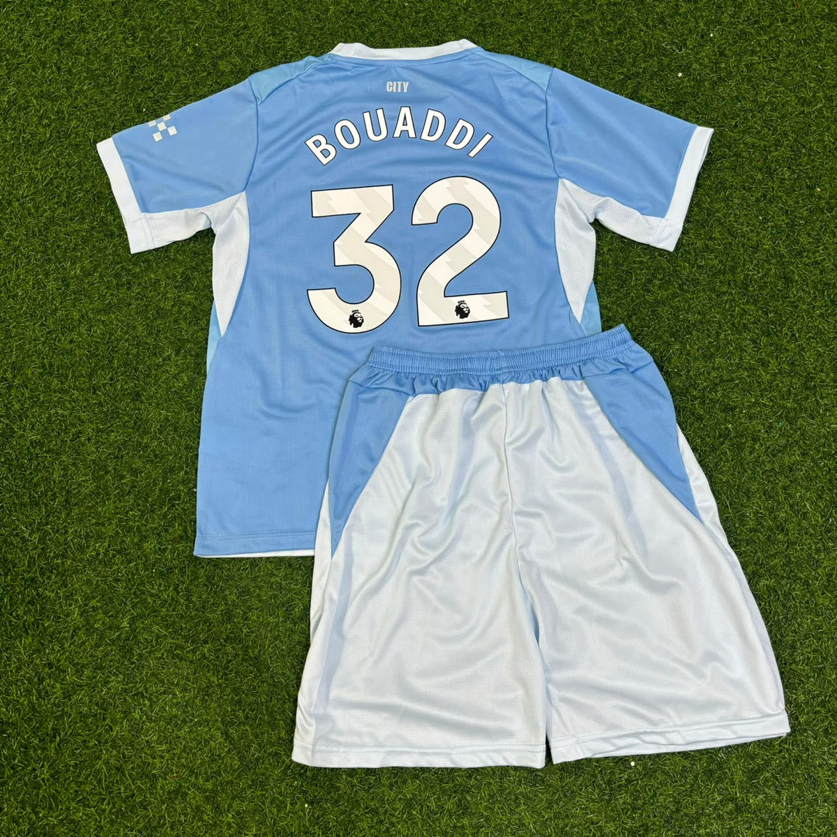 Ayyoub Bouaddi Manchester City 2026-27 Home New Season Kids Jersey Trikot Maillot Soccer Shirt