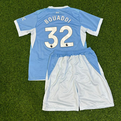 Ayyoub Bouaddi Manchester City 2026-27 Home New Season Kids Jersey Trikot Maillot Soccer Shirt